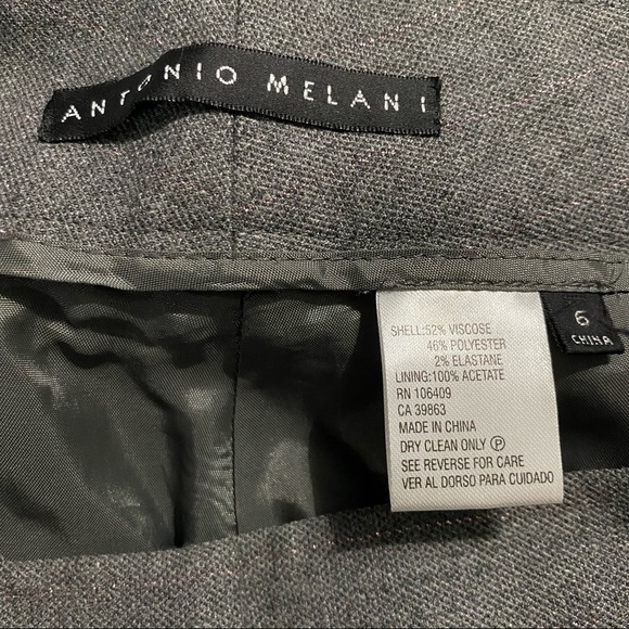 Antonio Melani Gray Pink Metallic Weave Flare Leg Dress Pants - Picture 4 of 4